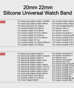 Universele Siliconen Horlogeband 20mm & 22mm - Snelwissel & Comfortabel