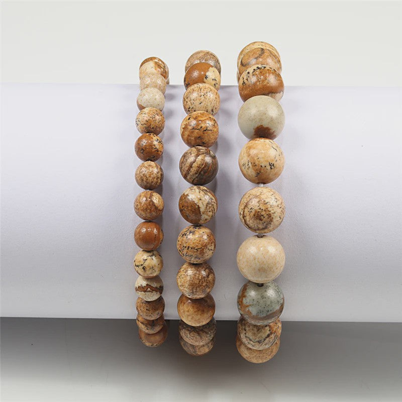Elastische Charm Armband met Natuursteen Kralen: Lavasteen & Tijgeroog (6/8/10mm) - Voor Dames en Heren
