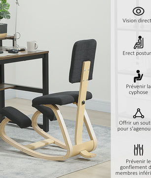 Ergonomische Kniekruk met Rugleuning - Verbeter uw Zithouding en Voorkom Rugklachten