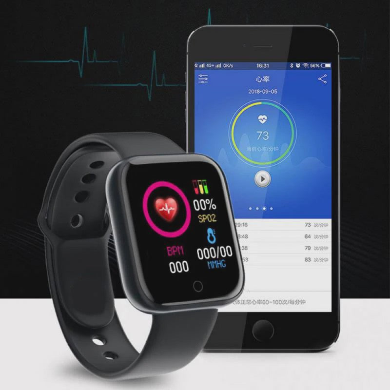 Smartwatch Y68 D20: Multifunctioneel met Bluetooth, Fitness Tracking & Slaapmonitor