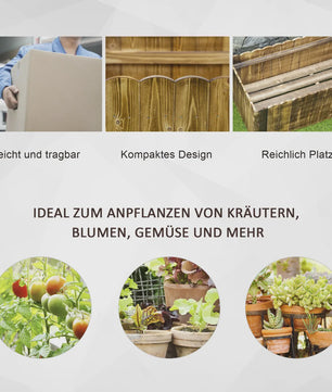 Houten plantenbak 120x40x40cm van vurenhout - Ideaal voor kruiden, groenten & bloemen