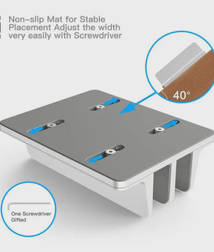 Verticale Laptopstandaard voor Macbook Air/Pro & Desktop - Dubbel & Verstelbaar (tot 17.3 Inch)