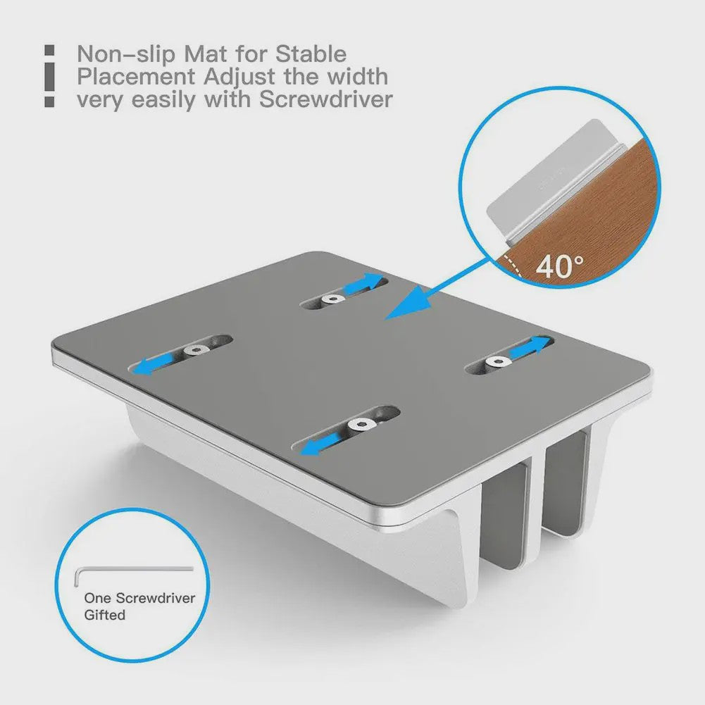 Verticale Laptopstandaard voor Macbook Air/Pro & Desktop - Dubbel & Verstelbaar (tot 17.3 Inch)
