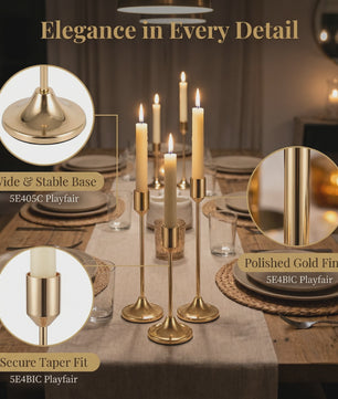 Set Kaarsenstandaards Klassiek Bullet-Head - Goud & Zwart - Decoratie & Tafeldecoratie