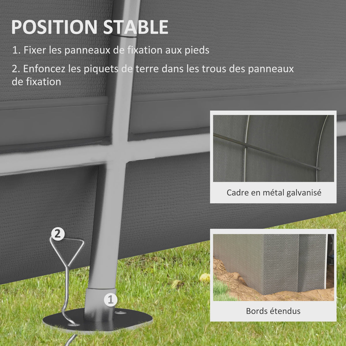 Outsunny Tuinopslag Tent - Waterdichte Fietsgarage met Verzinkt Metalen Frame