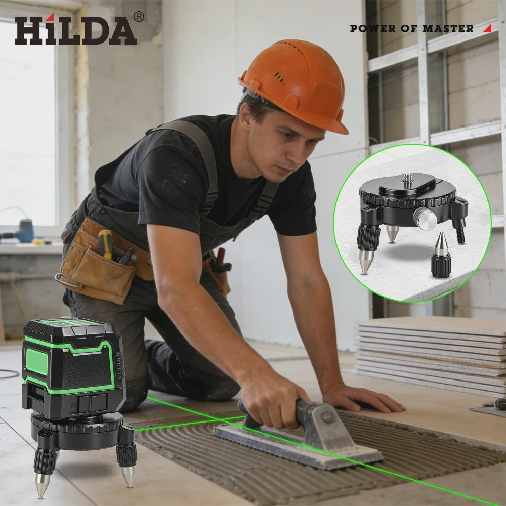HILDA 360° Roterende Laserwaterpas Beugel met Verstelbare Basis en 1/4" & 5/8" Schroef voor Statief