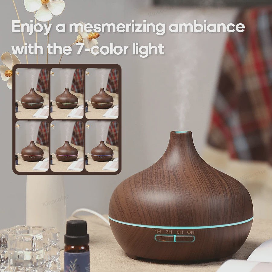 Houten Aroma Diffuser USB Luchtbevochtiger - Vernevelaar & Luchtzuiveraar