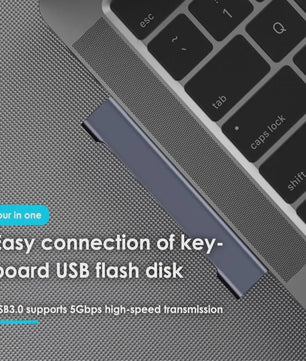 4-Poorts USB-C Hub met PD 60W: USB 3.0, 2.0 & OTG voor MacBook/Tablet