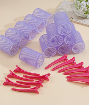 24 Stuks Zelfklevende Haarrollers: Creëer Volume & Krullen Zonder Hitte - DIY Styling Tools
