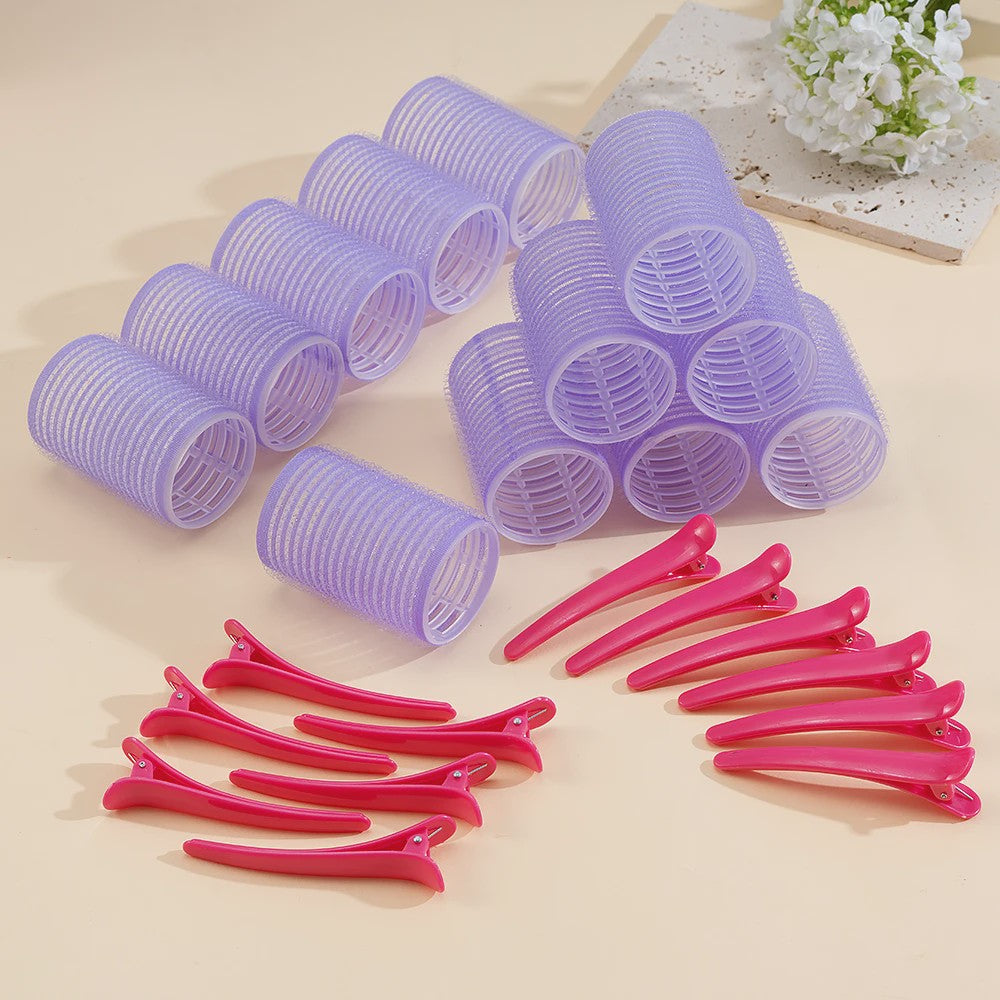 24 Stuks Zelfklevende Haarrollers: Creëer Volume & Krullen Zonder Hitte - DIY Styling Tools