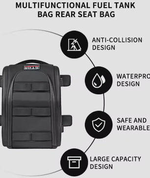 Waterdichte Motor Zadel-/Tanktas met Magnetische Bevestiging en Grote Capaciteit