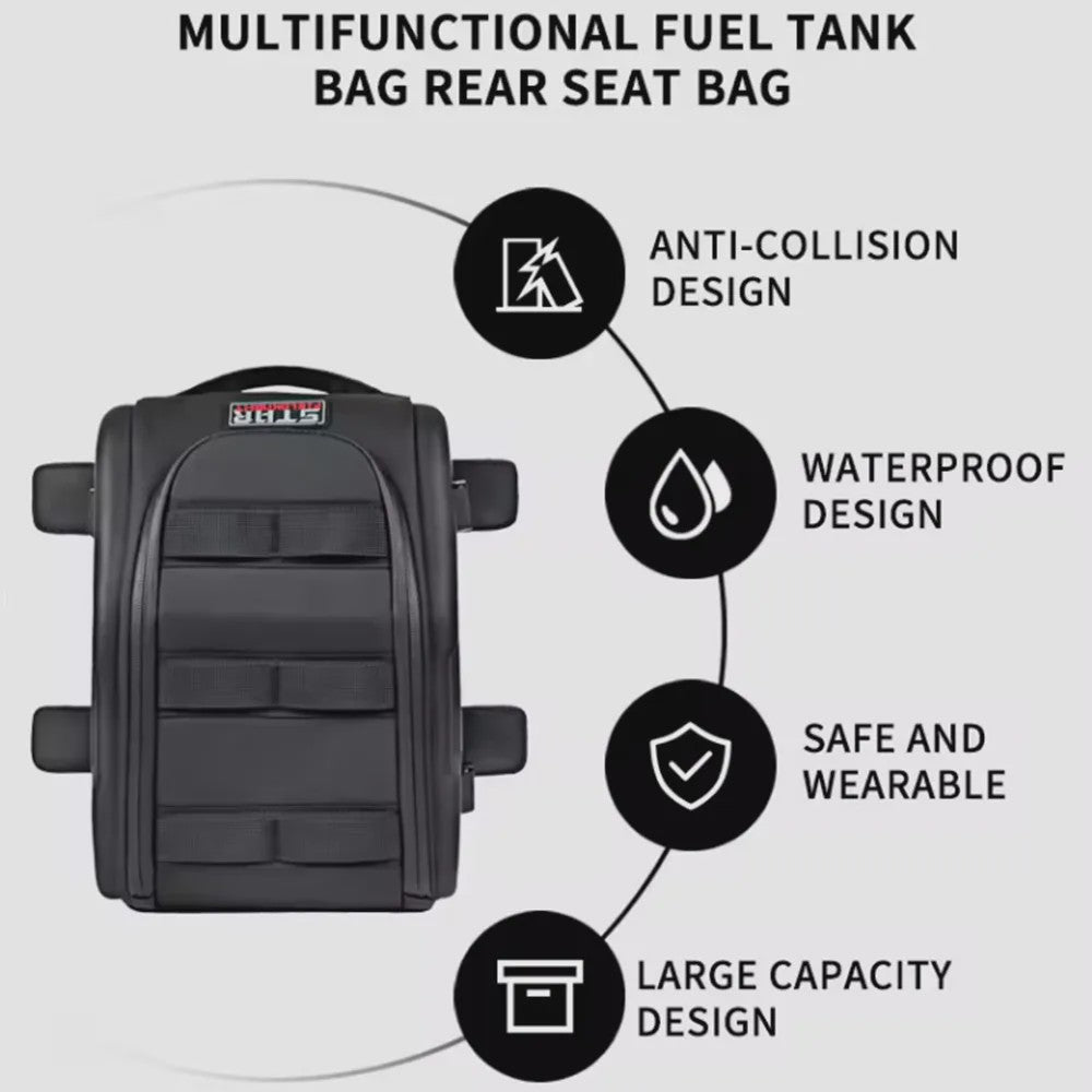 Waterdichte Motor Zadel-/Tanktas met Magnetische Bevestiging en Grote Capaciteit