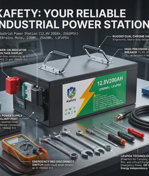 Easun 12V 200Ah LiFePO4 Accu met BMS | 6000+ Cycli | Zonne-energie, Camper, Boot, Thuisback-up