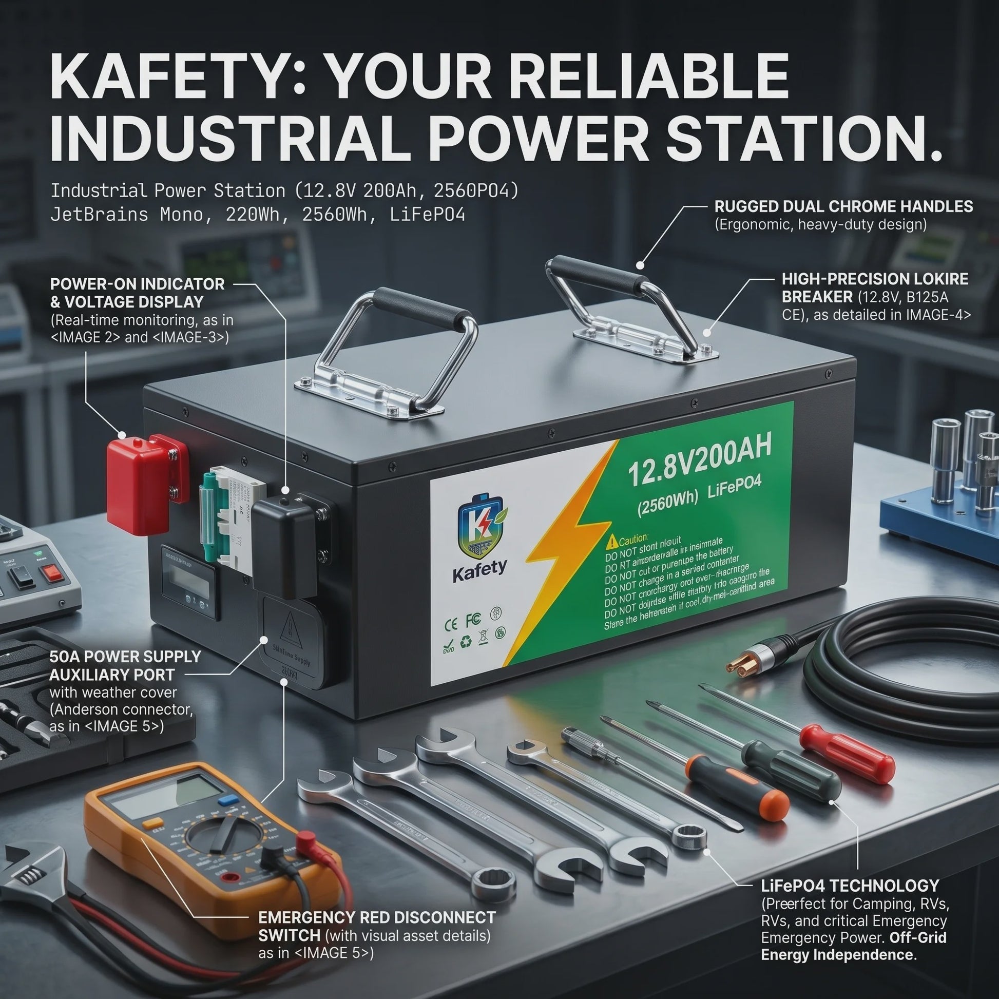 Easun 12V 200Ah LiFePO4 Accu met BMS | 6000+ Cycli | Zonne-energie, Camper, Boot, Thuisback-up