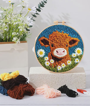 DIY Punch Needle Kit voor Beginners - Schattig Dier & Giraffe Borduurset met Borduurring