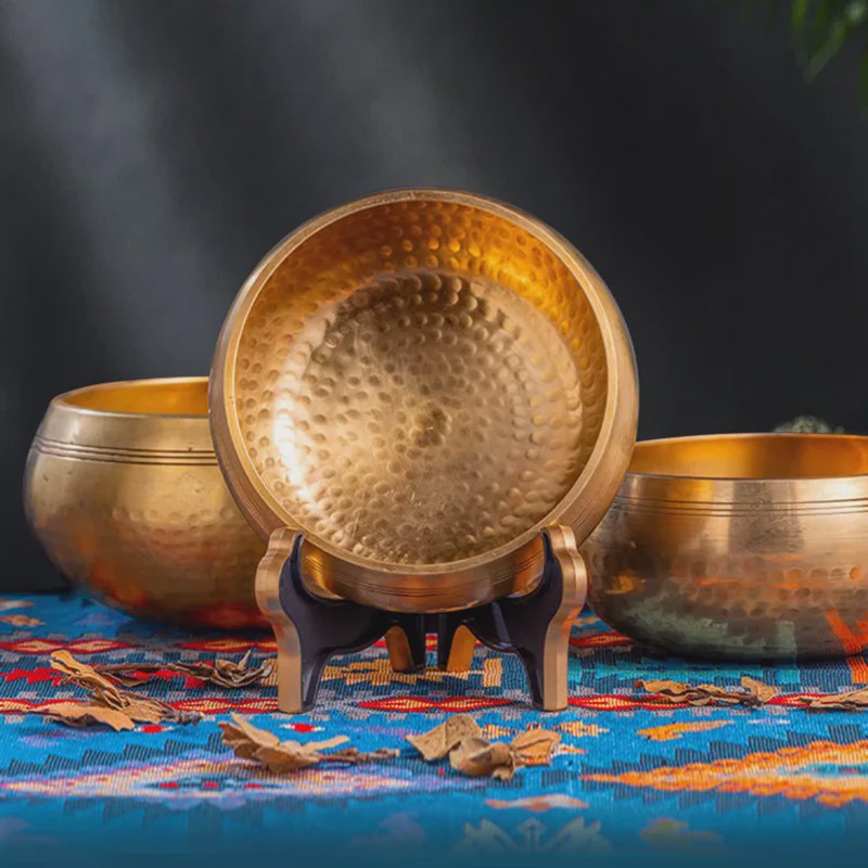 Tibetaanse Handgemaakte Klankschaal van Messing - Voor Yoga, Meditatie & Sound Healing