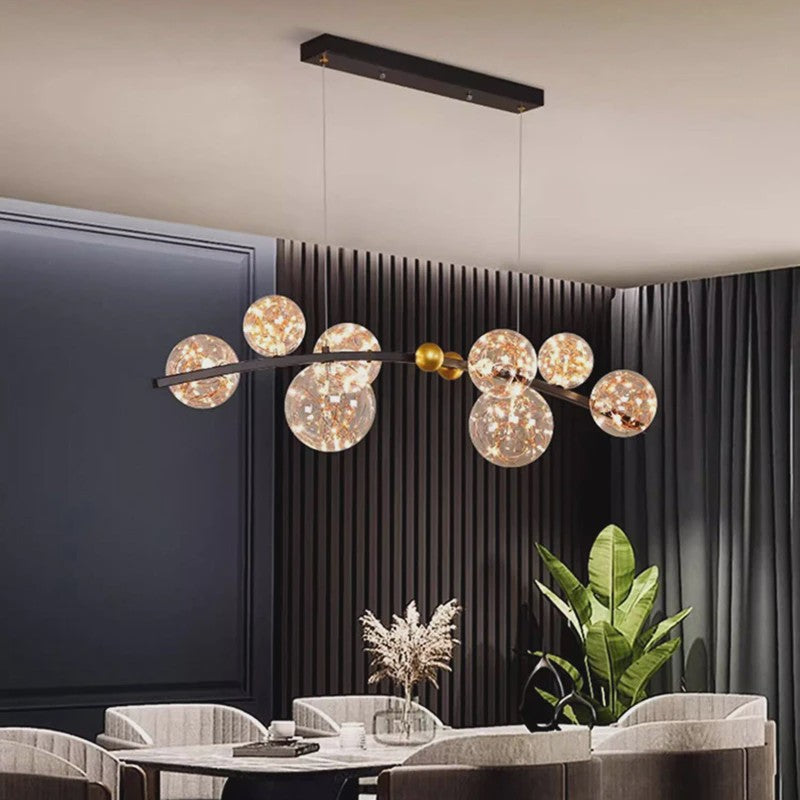 Moderne LED Hanglamp met Kristallen Bollen - Stijlvolle Plafondlamp voor Eetkamer