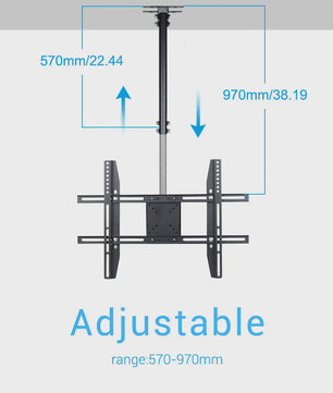 Plafond TV Beugel Kantelbaar & Draaibaar voor 26-65 Inch Schermen | Max 30kg