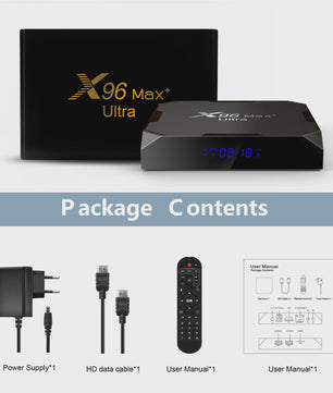 X96 MAX Plus Ultra Android 11 TV Box - 4K/8K Media Player met S905X4 Quad Core & 4GB RAM