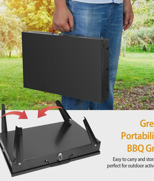 Draagbare Opvouwbare Houtskool BBQ Grill voor Buiten, Camping & Picknick