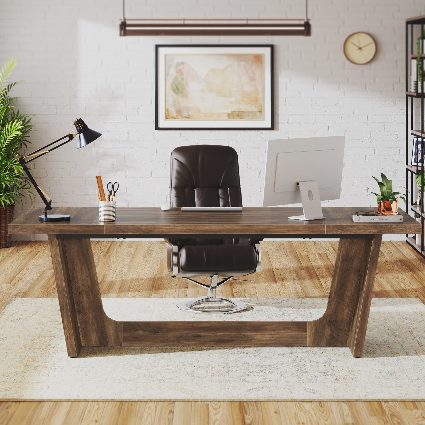 Tribesigns 180 cm Bureau - Ruim Industrieel Bureau voor Thuiswerkplek of Kantoor