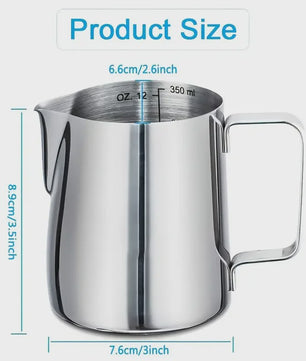 Set van 3 RVS Melkopschuimkannen (350/600/900ml) met Maatverdeling - Barista Kwaliteit