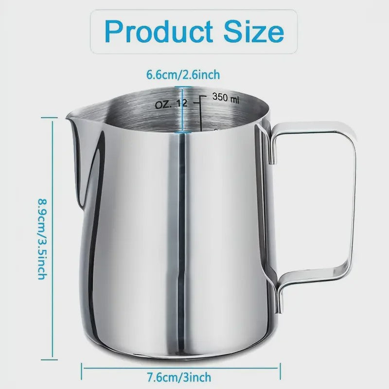Set van 3 RVS Melkopschuimkannen (350/600/900ml) met Maatverdeling - Barista Kwaliteit