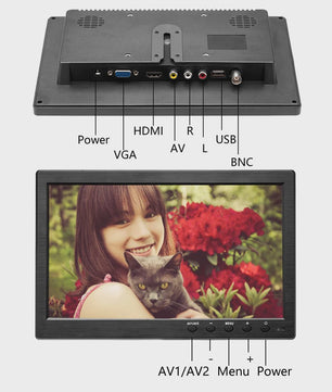 Podofo 10.1 Inch HD LCD Monitor: Veelzijdige Headrest Scherm met HDMI, VGA, USB & meer
