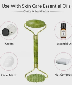 Natuurlijke Jade Roller & Gua Sha Set - Gezichts-, Lichaams- en Voetmassage