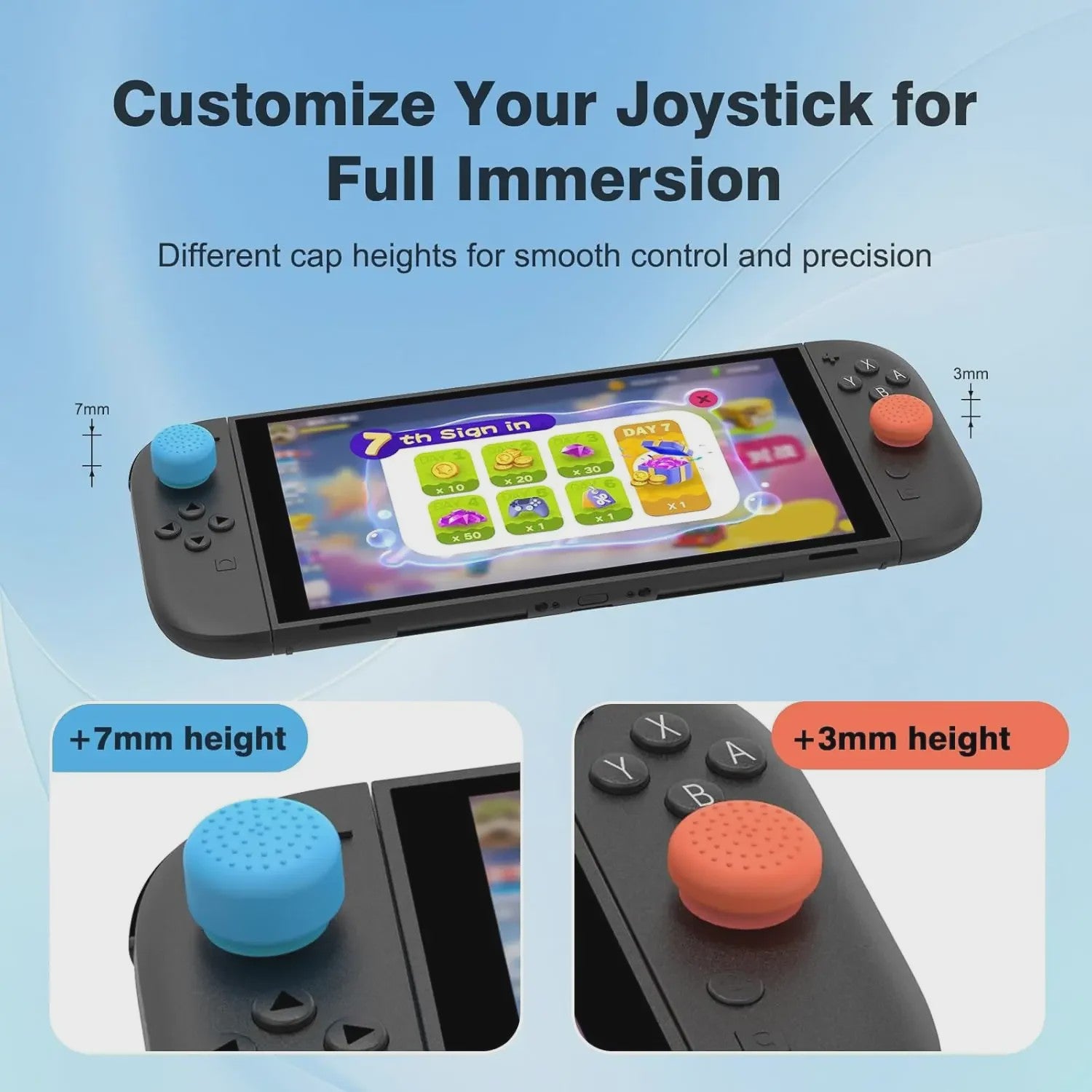 4/8 Stuks Siliconen Thumb Grips Caps voor Nintendo Switch Joy-Con Controllers - Verbeterde Grip en Precisie