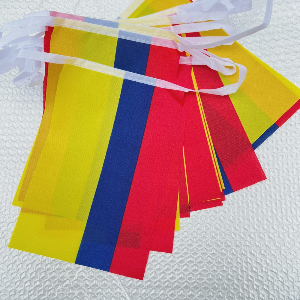 Colombia Vlaggenlijn 14x21cm - 20 Stuks Feestelijke Slingers voor Decoratie