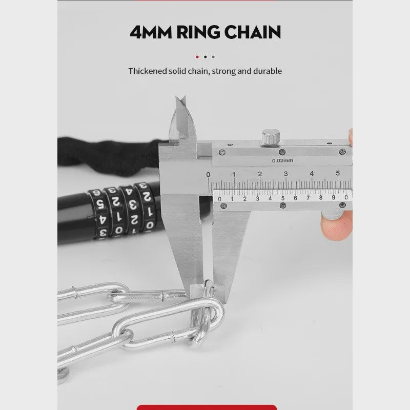 5-Cijferig Combinatieslot Ketting voor Motor, Fiets & Elektrische Voertuigen - Anti-diefstal Beveiliging