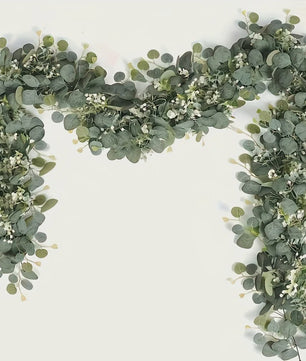 Kunst Eucalyptus Slier met Witte Bloesems - 180cm Decoratieve Slir voor Binnen & Buiten