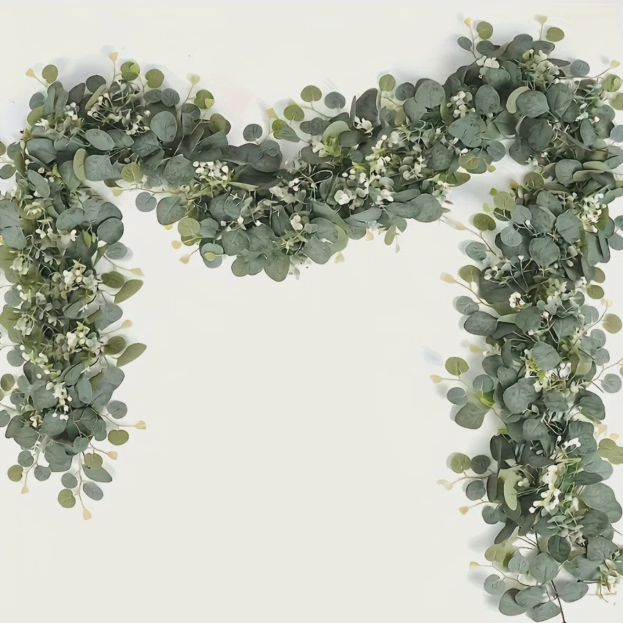 Kunst Eucalyptus Slier met Witte Bloesems - 180cm Decoratieve Slir voor Binnen & Buiten