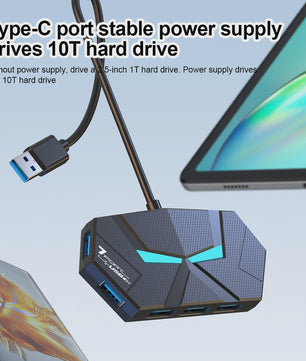 4/7 Poorts USB 3.0 Hub met Type-C Voeding - 5Gbps Docking Station voor Laptop & PC