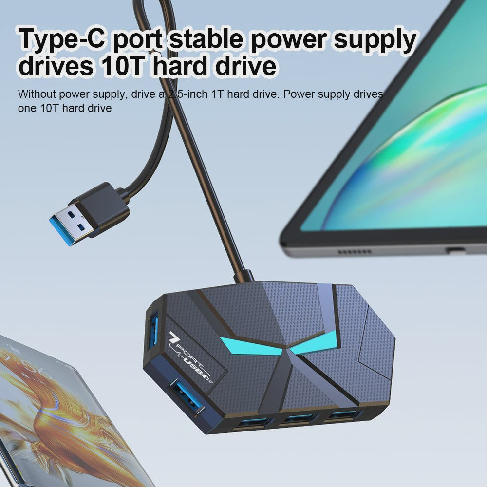 4/7 Poorts USB 3.0 Hub met Type-C Voeding - 5Gbps Docking Station voor Laptop & PC