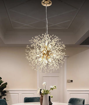 Moderne Kristallen Plafondlamp Ster Vuurbal Dandelion - Sfeervol LED Licht voor Woonkamer & Restaurant