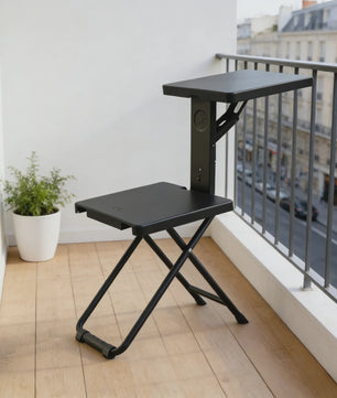 Draagbare Klapstoel met Schrijftafel - Ideaal voor Camping, Vissen, Strand - Zwart, 150kg