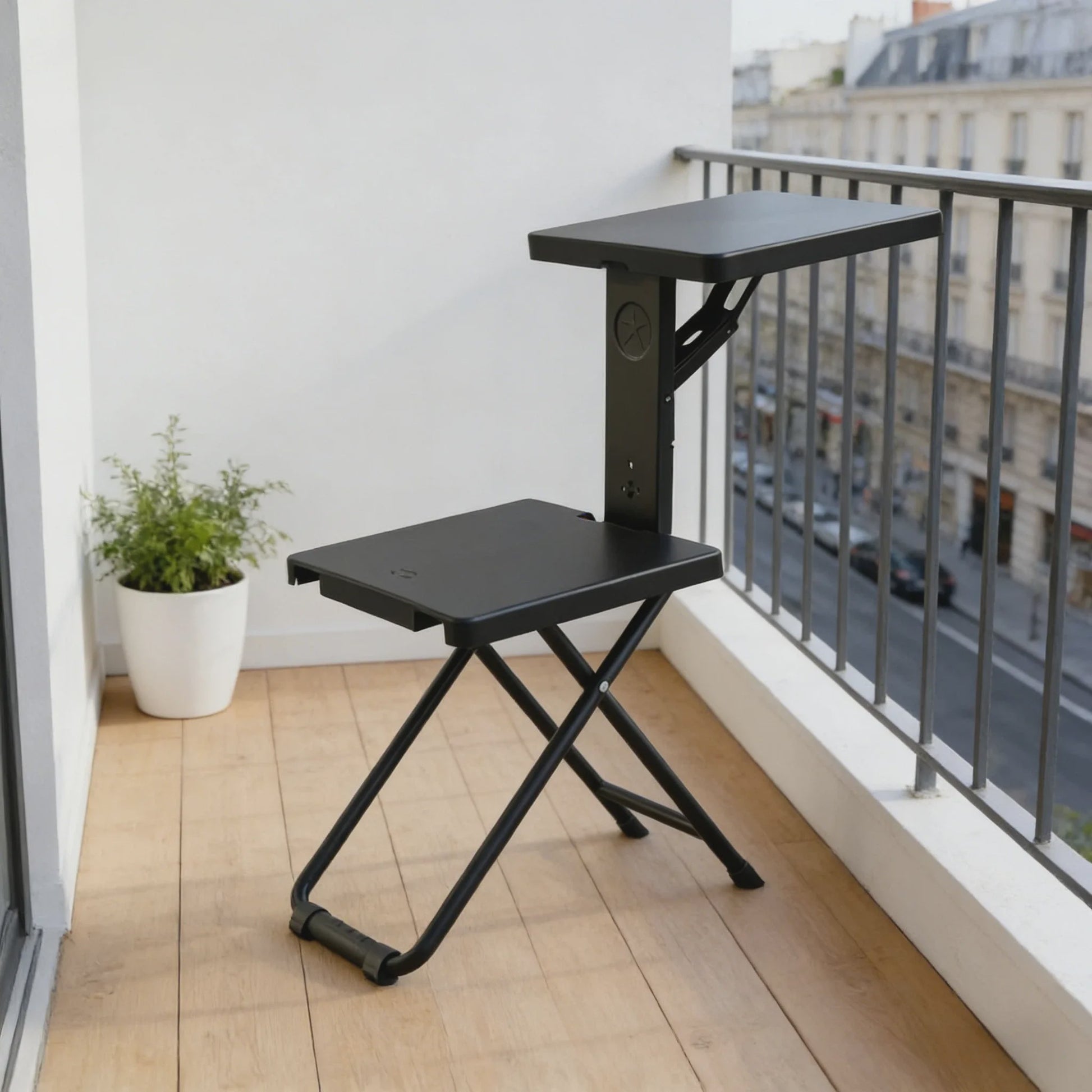 Draagbare Klapstoel met Schrijftafel - Ideaal voor Camping, Vissen, Strand - Zwart, 150kg