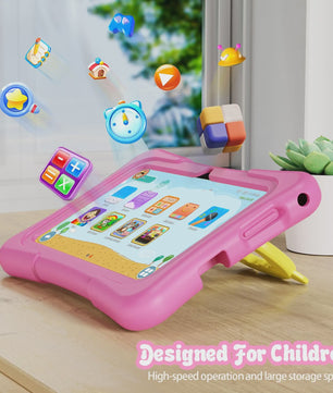 PRITOM Kinder Tablet 7 Inch Android 13 - 32GB Opslag, Educatief & Robuuste Beschermhoes