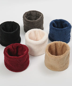 Cashmere Warm Collor Ring Winter Scarf Solid Plush Thick Outdoor Sports Men Women Children Neckerchief Full Face Mask Muffler