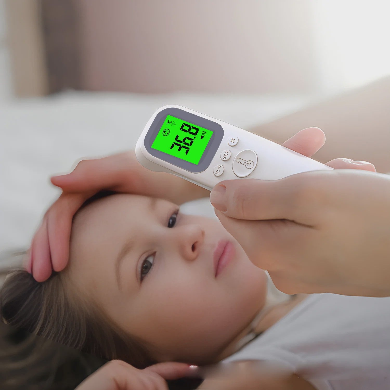 Contactloze Digitale Voorhoofdthermometer met Backlit Display - Snel & Nauwkeurig