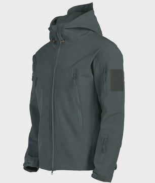2024 New Fashionable Shark Skin Soft Shell Jacket Men's Tactical Windproof Waterproof Jacket Men's Jacket Hooded Jacket