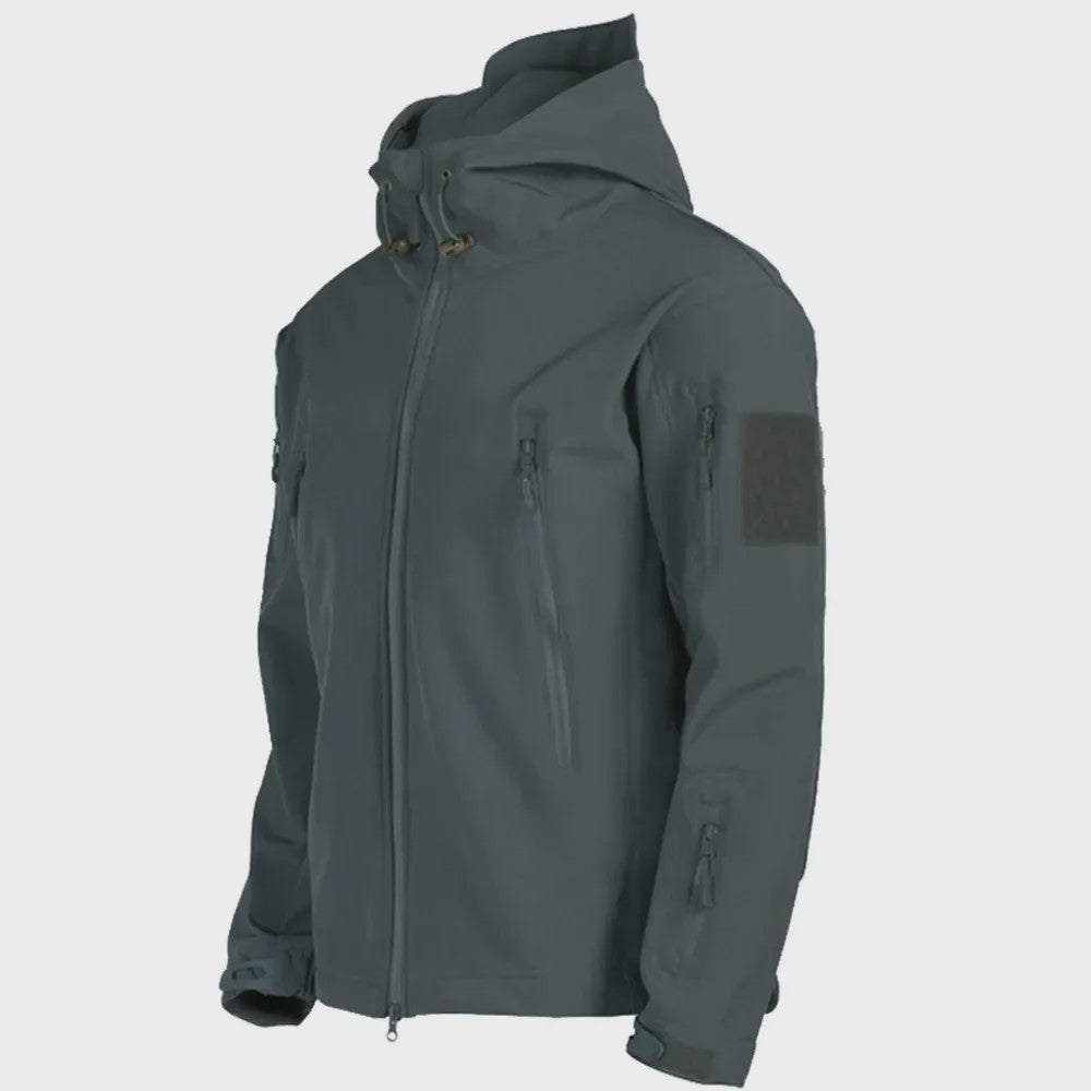 2024 New Fashionable Shark Skin Soft Shell Jacket Men's Tactical Windproof Waterproof Jacket Men's Jacket Hooded Jacket