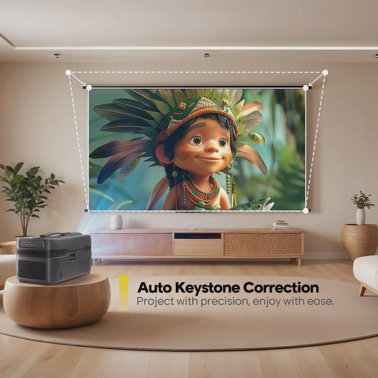 Magcubic HY450 Ultra Short Throw Projector: 900 ANSI Lumen, 1080P Native, 8K Support, Auto Focus & Offset