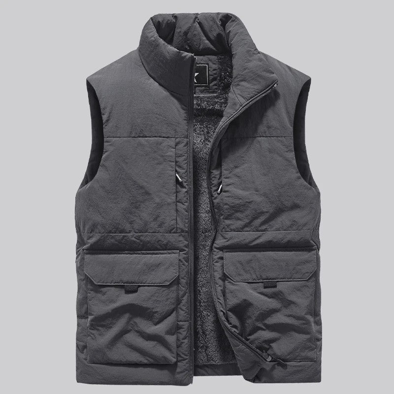 Heren Winter Vest - Warm Fleece Gevoerd, Multi-Pocket, Grote Maten tot 6XL