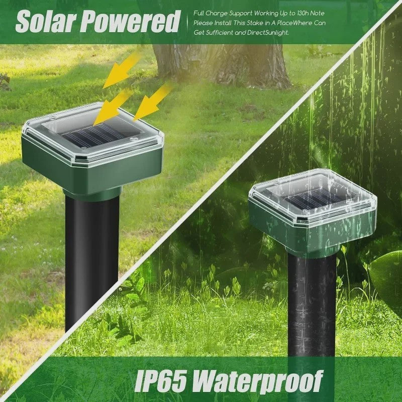 Solar Ongedierteverjager - Ultrasone Geluid Stoot Mollen, Muizen & Knaagdieren Weg