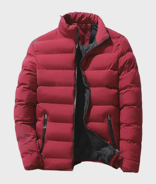 Heren Winterjas met Staande Kraag - Dik Katoen, Rits, Casual & Business Stijl