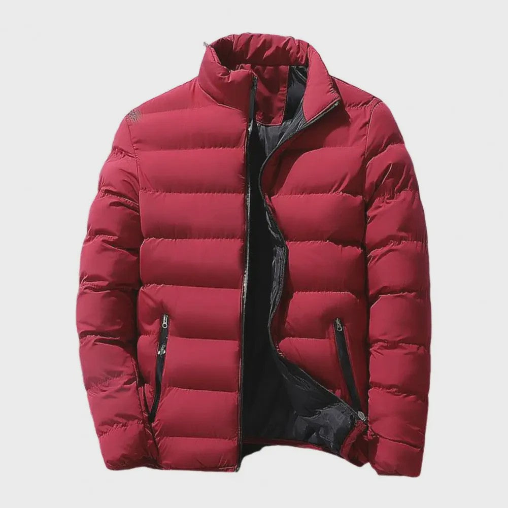 Heren Winterjas met Staande Kraag - Dik Katoen, Rits, Casual & Business Stijl