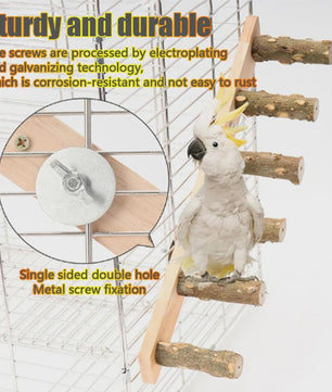 Houten Klimladder Speelgoed voor Papegaaien en Kleine Huisdieren - Natuurlijk & Interactief